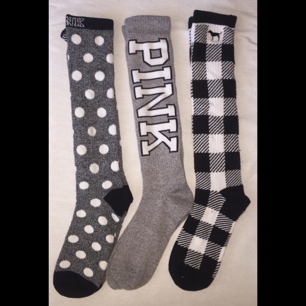 PINK 3-pack Knee High Socks